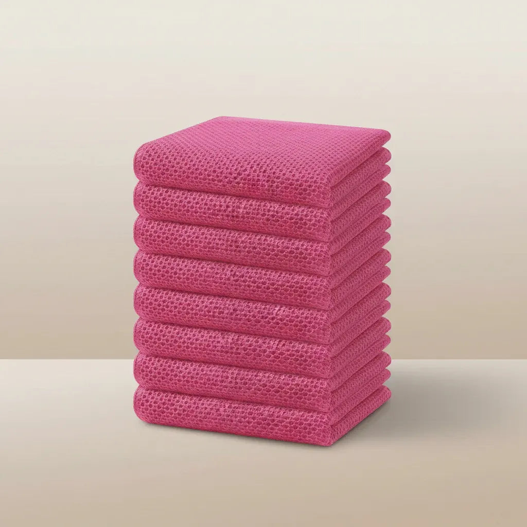 Absorbent Honeycomb Waffle Weave Cotton Dish Cloth Set