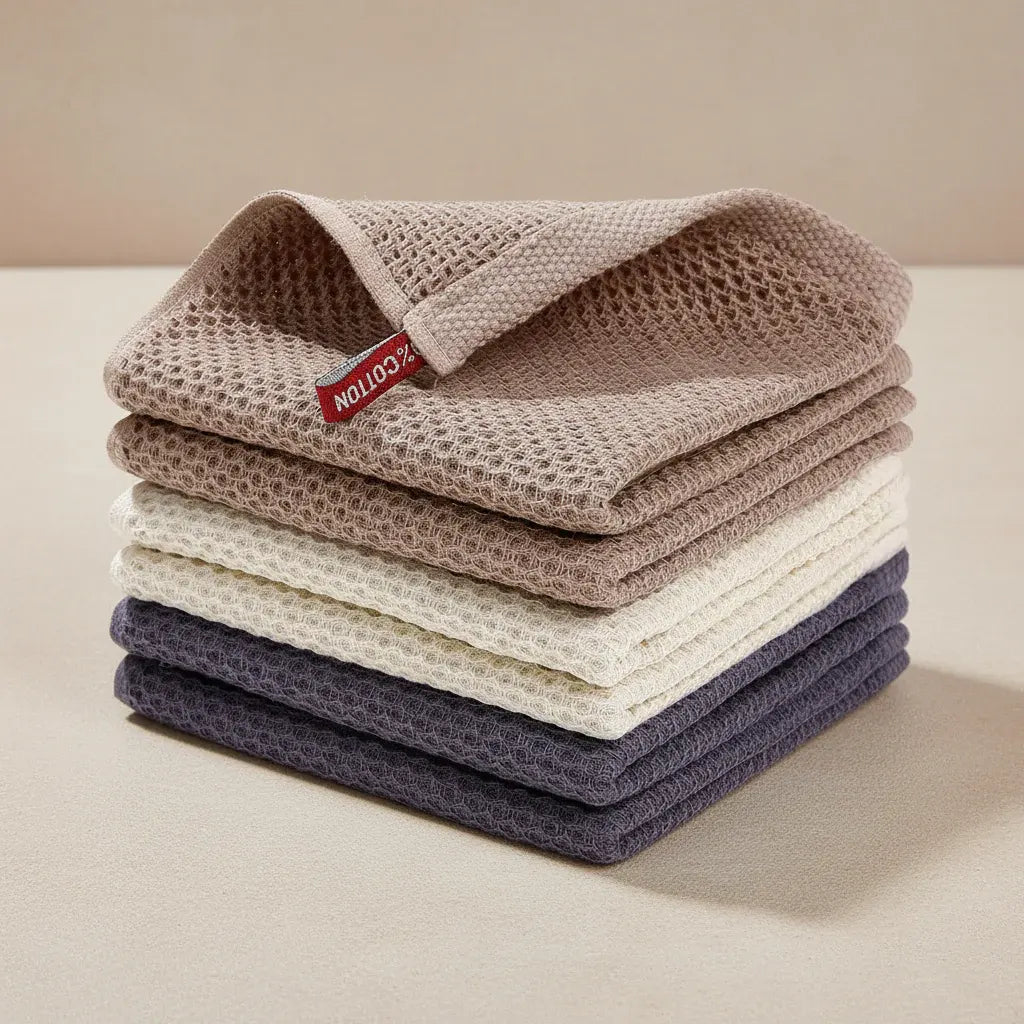 Absorbent Honeycomb Waffle Weave Cotton Dish Cloth Set