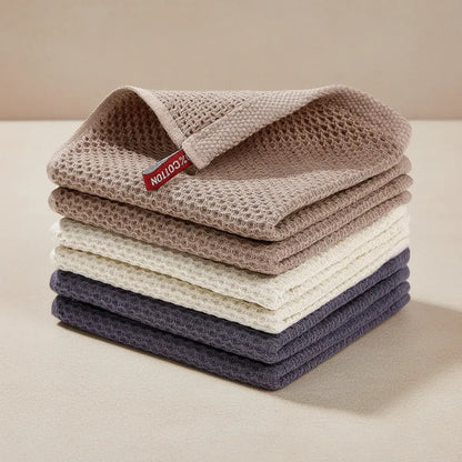 Absorbent Honeycomb Waffle Weave Cotton Dish Cloth Set