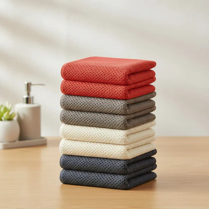 Absorbent Honeycomb Waffle Weave Cotton Dish Cloth Set