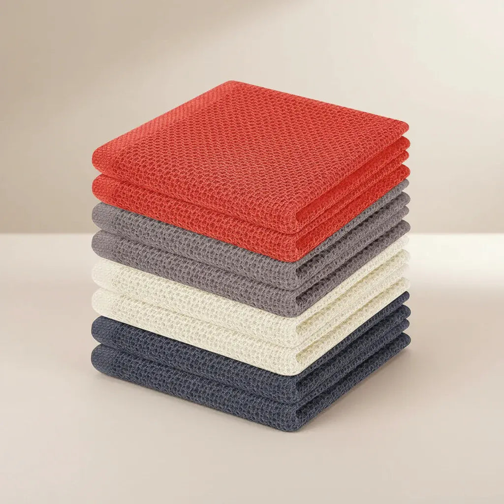 Absorbent Honeycomb Waffle Weave Cotton Dish Cloth Set