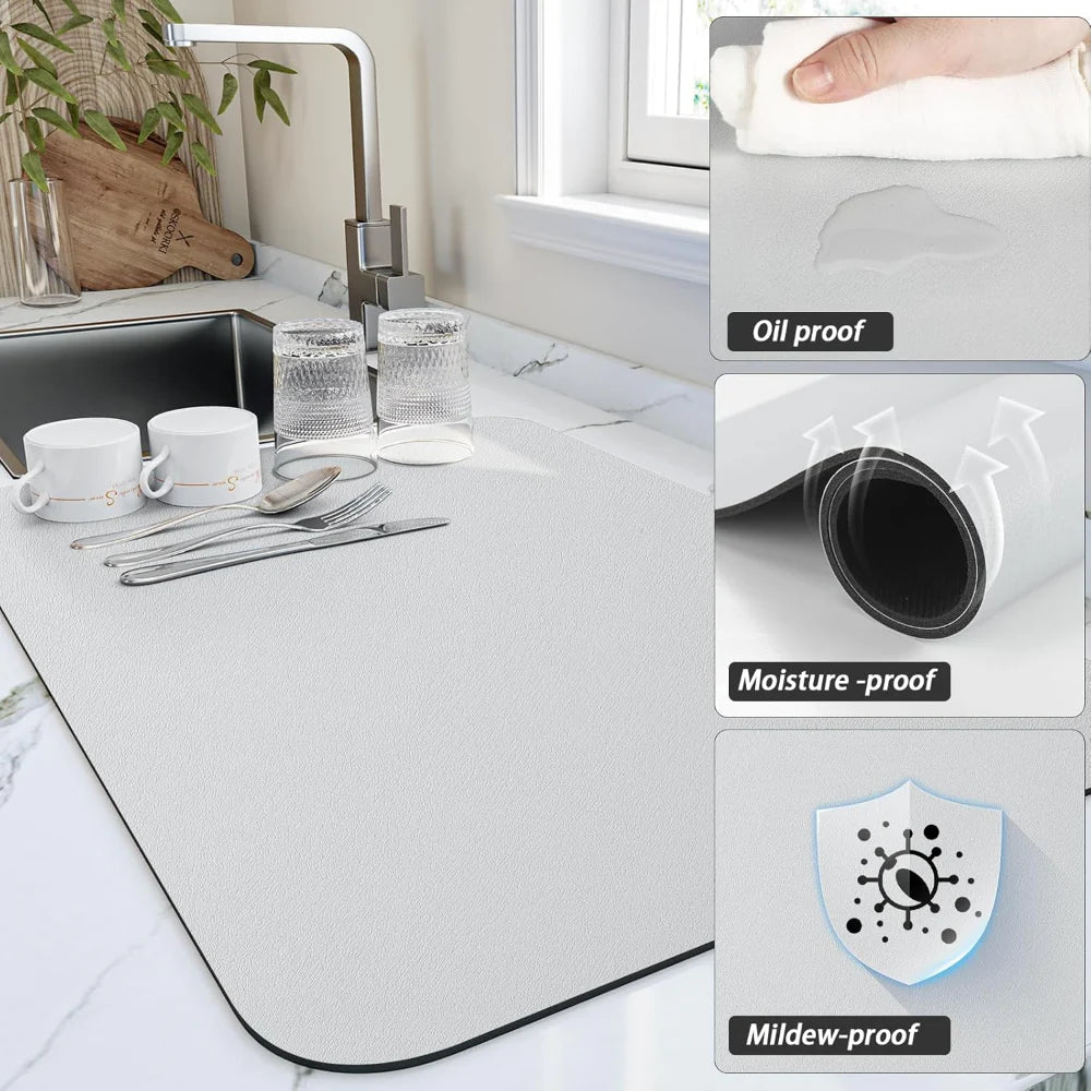 Absorbent Kitchen Counter Drying Mat for Dishes