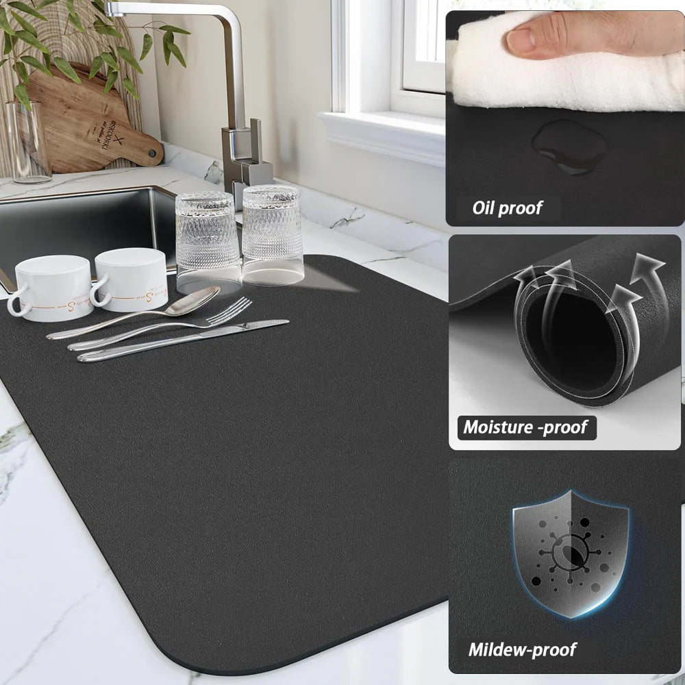 Absorbent Kitchen Counter Drying Mat for Dishes