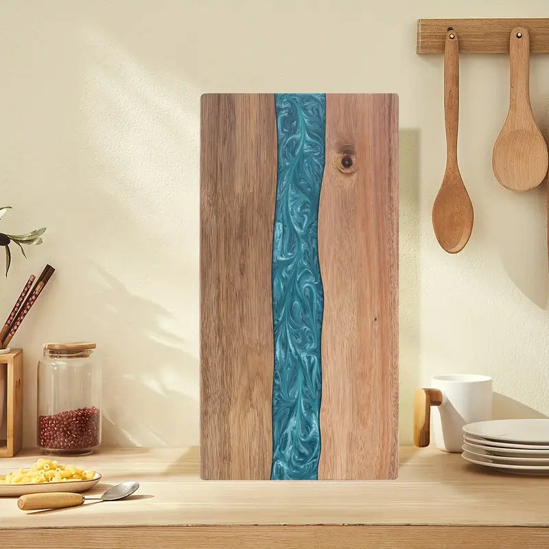 Acacia Wood Charcuterie & Cheese Board with Resin River Design