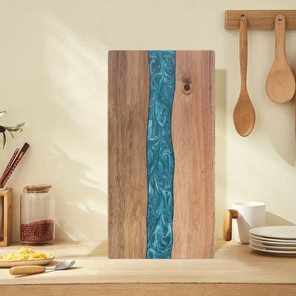 Acacia Wood Charcuterie & Cheese Board with Resin River Design
