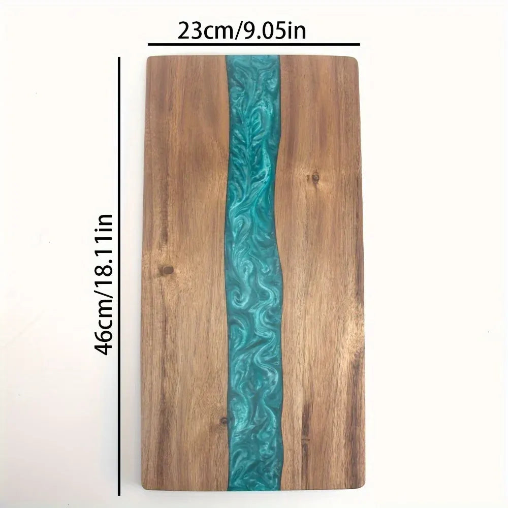 Acacia Wood Charcuterie & Cheese Board with Resin River Design