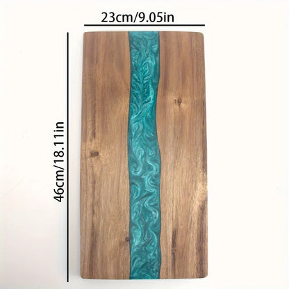 Acacia Wood Charcuterie & Cheese Board with Resin River Design