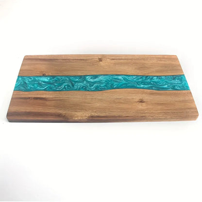 Acacia Wood Charcuterie & Cheese Board with Resin River Design