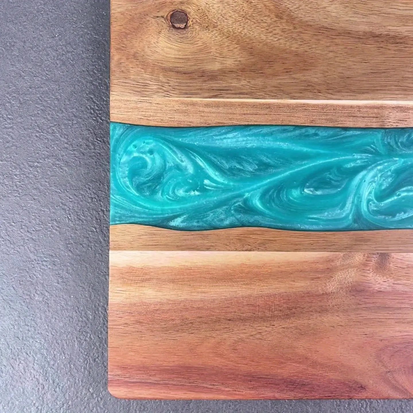 Acacia Wood Charcuterie & Cheese Board with Resin River Design