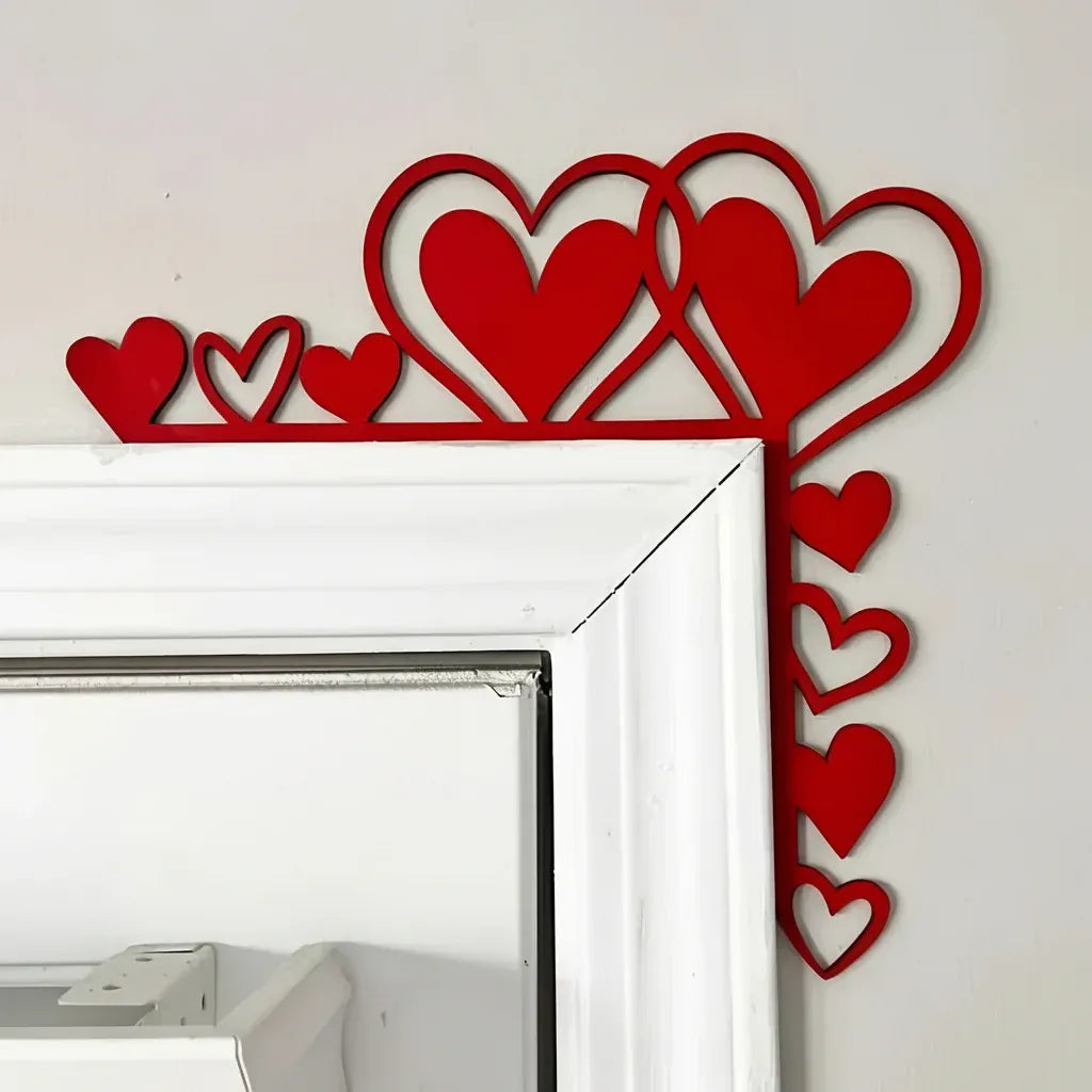 Acrylic Heart-Shaped Mirror Wall Sticker Decorative Frame Decor