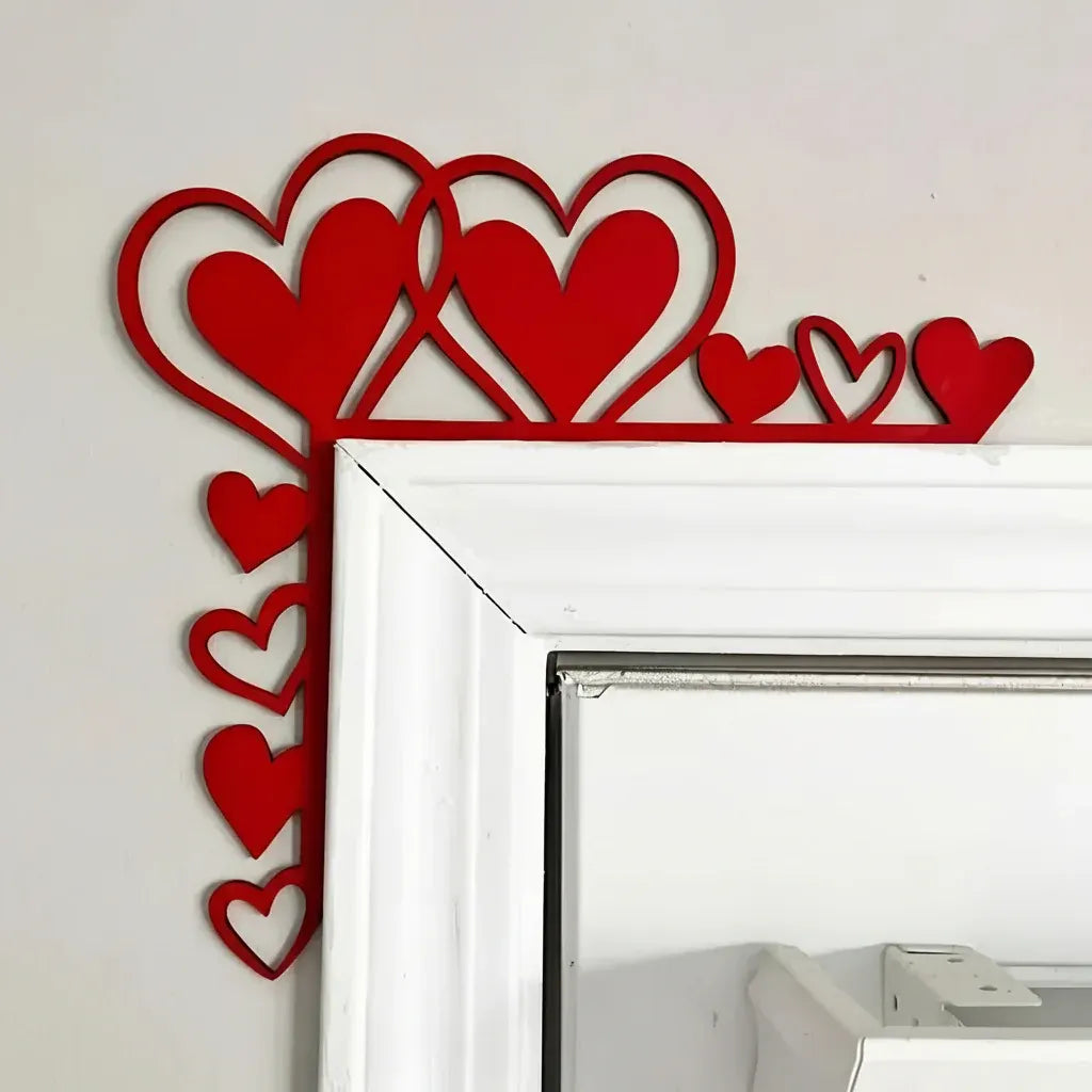 Acrylic Heart-Shaped Mirror Wall Sticker Decorative Frame Decor