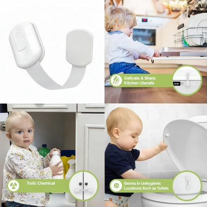 Adhesive Baby Proofing Strap Locks for Cabinet Doors and Drawers