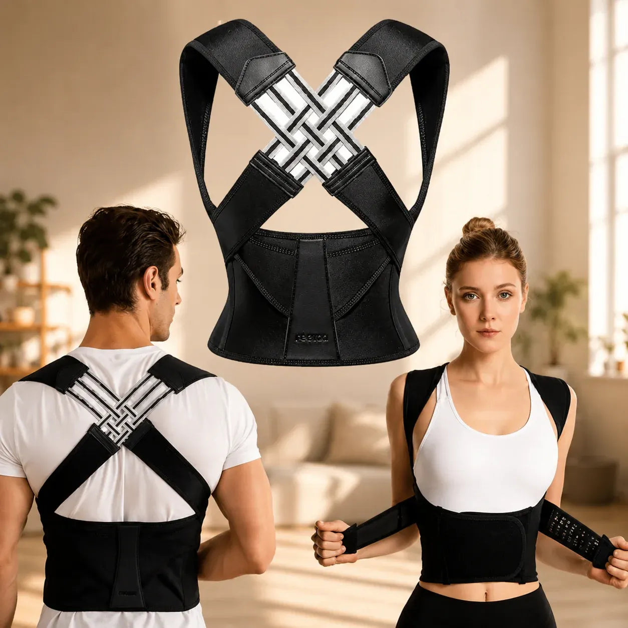 Adjustable Comfortable Back Brace for Posture Support