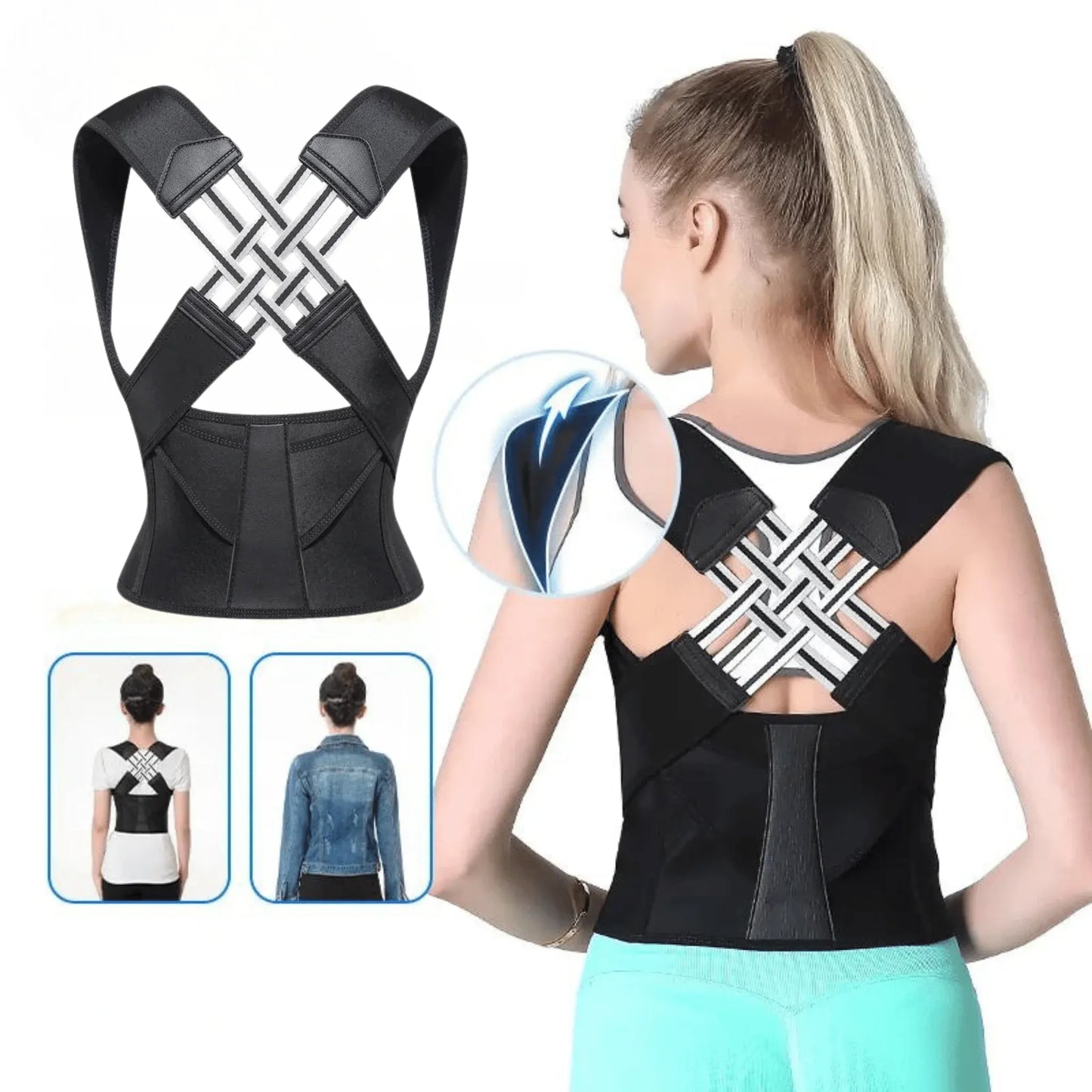 Adjustable Comfortable Back Brace for Posture Support