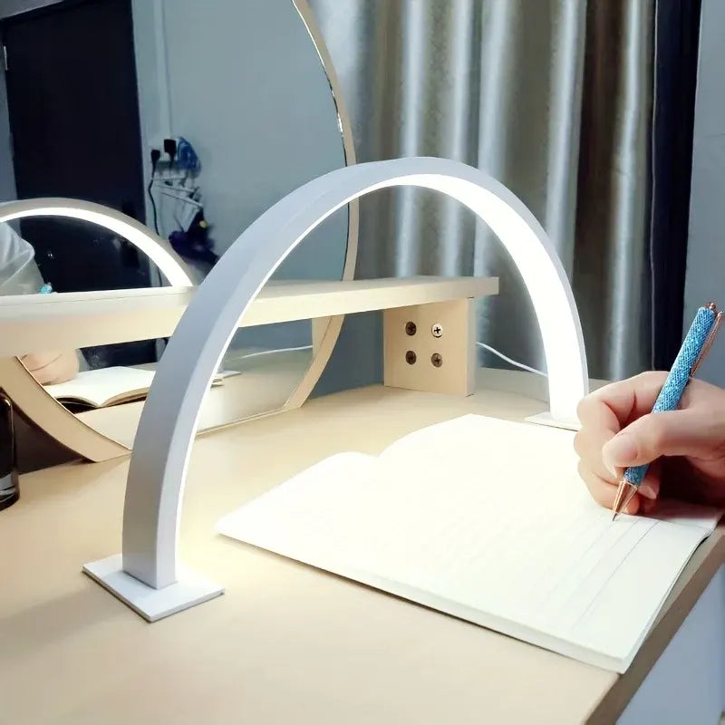 Adjustable Crescent Moon LED Desk Lamp - USB Metal Design