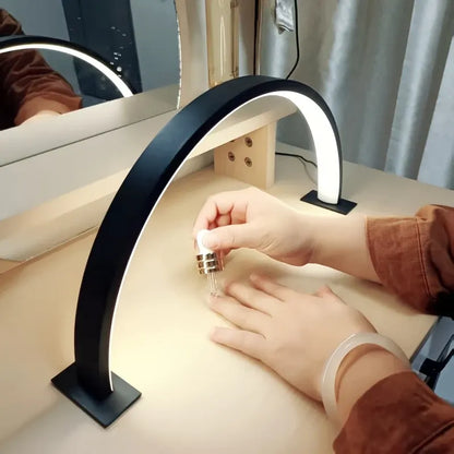 Adjustable Crescent Moon LED Desk Lamp - USB Metal Design