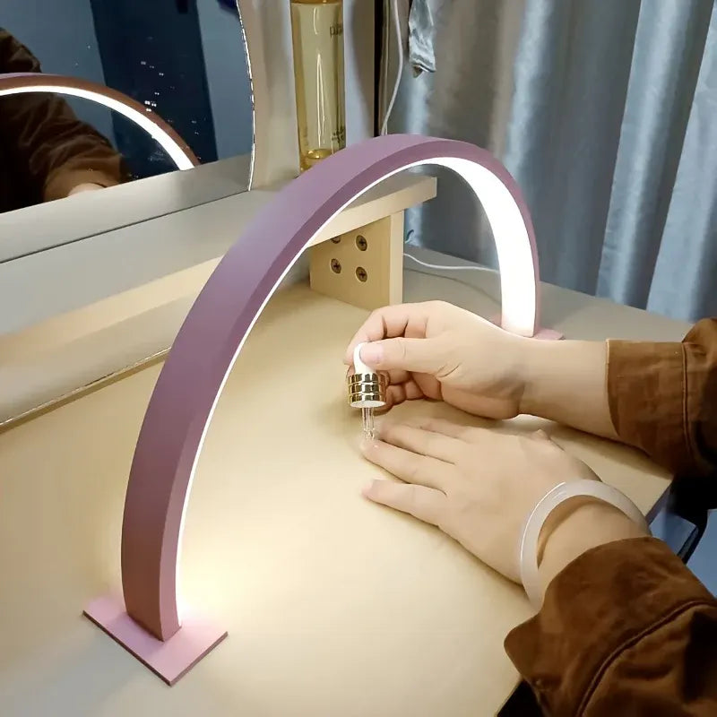 Adjustable Crescent Moon LED Desk Lamp - USB Metal Design