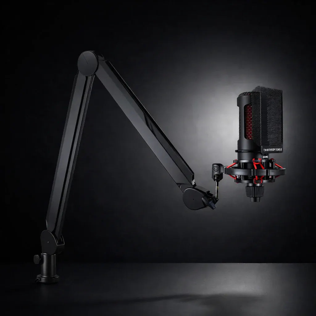 Adjustable Desk Boom Microphone Arm Stand with Cable Management