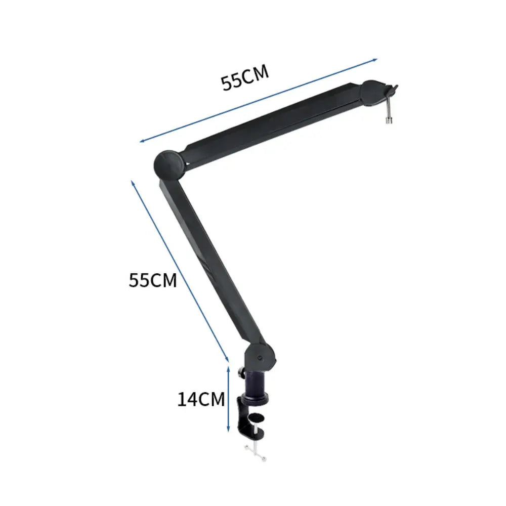 Adjustable Desk Boom Microphone Arm Stand with Cable Management