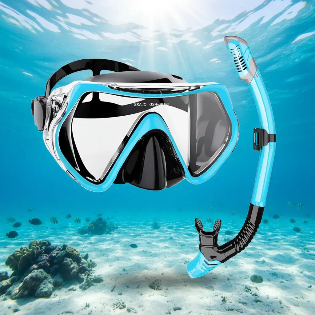 Adjustable Dry Snorkel Mask Set with Strap
