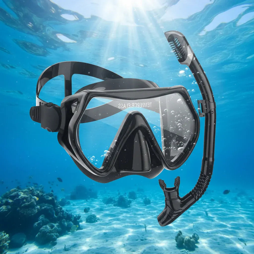Adjustable Dry Snorkel Mask Set with Strap