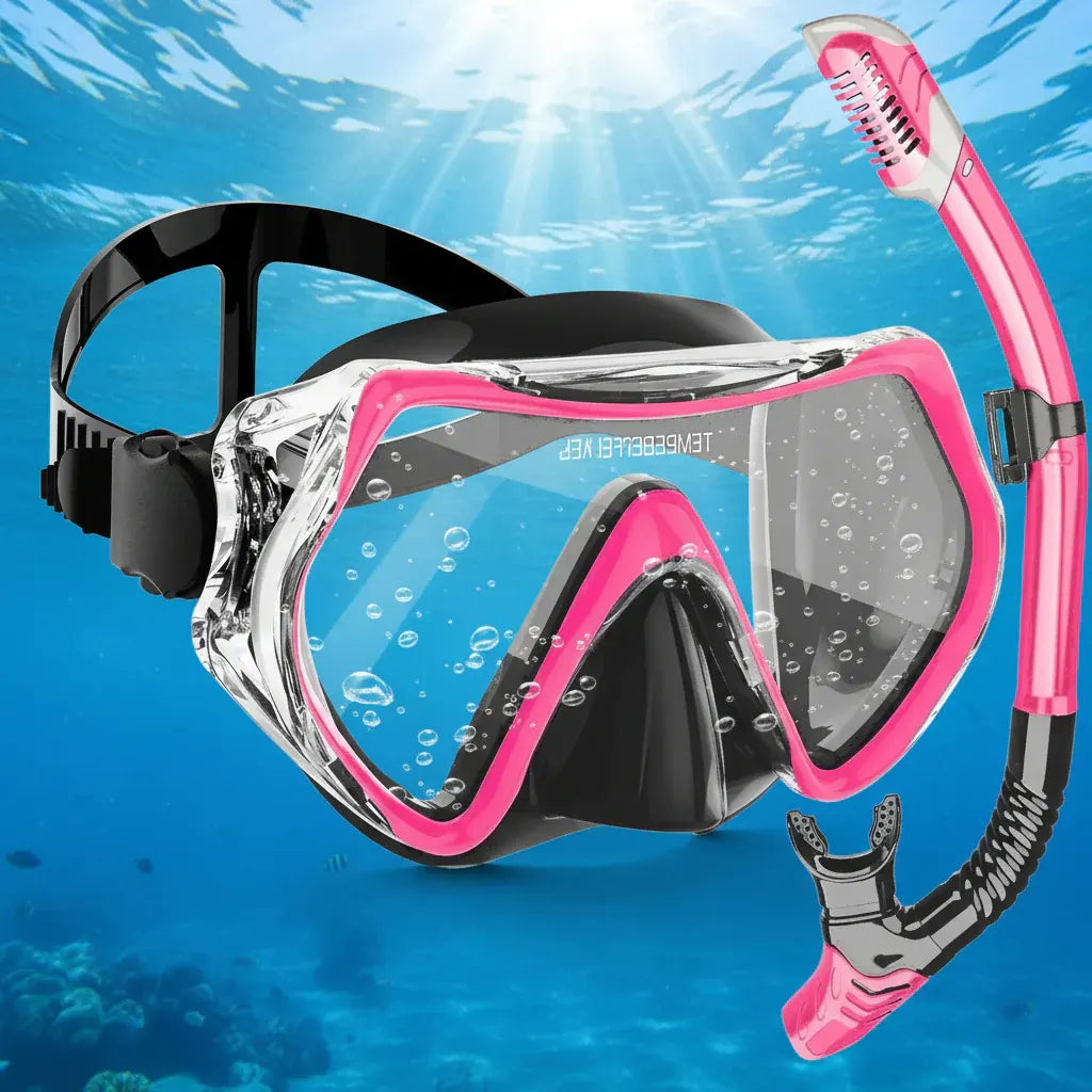 Adjustable Dry Snorkel Mask Set with Strap
