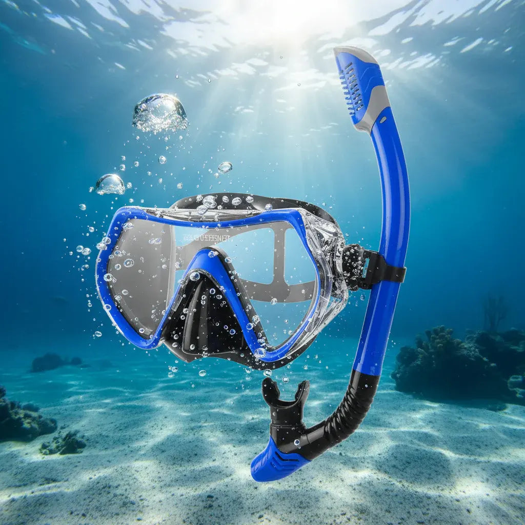 Adjustable Dry Snorkel Mask Set with Strap