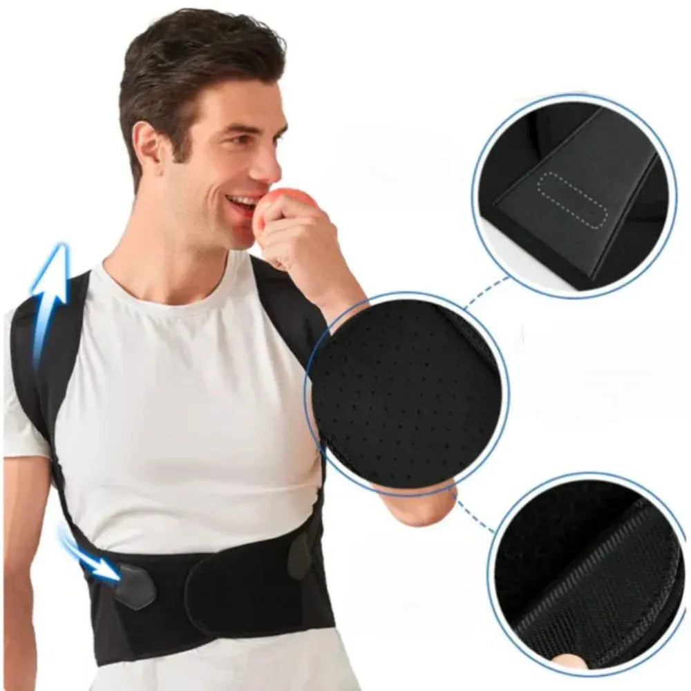 Adjustable Elastic Back Brace for Shoulder Support and Posture Correction