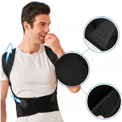 Adjustable Elastic Back Brace for Shoulder Support and Posture Correction
