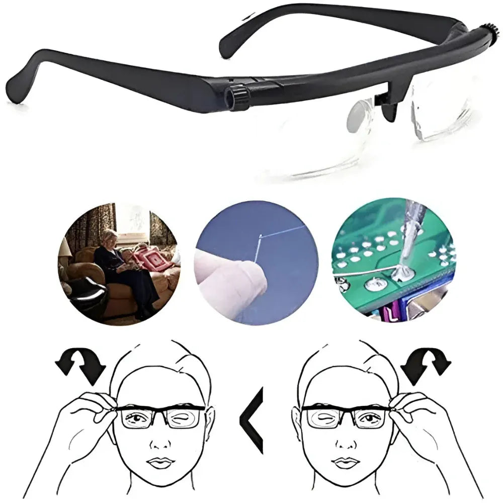 Adjustable Focus Reading & Driving Glasses Vision Tool