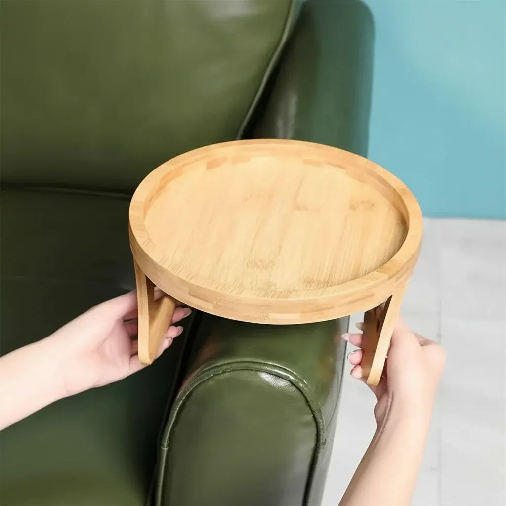 Adjustable Folding Armrest Tray Table for Sofa and Couch