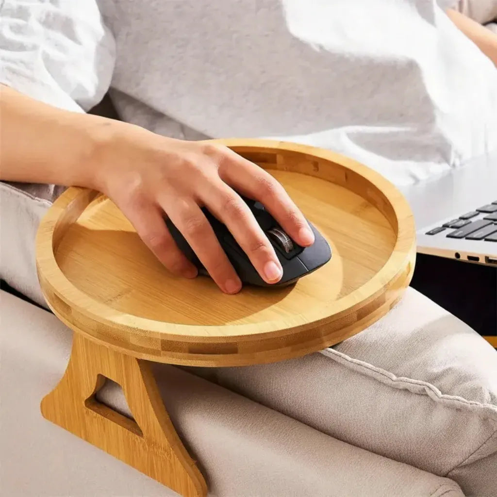 Adjustable Folding Armrest Tray Table for Sofa and Couch