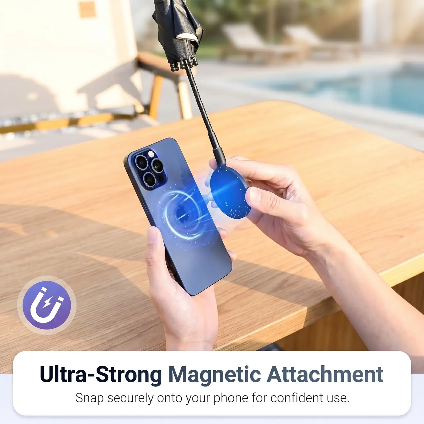 Adjustable Gooseneck Sunshade Umbrella Mount for Phone