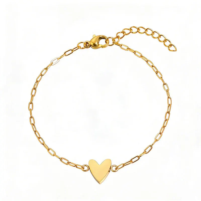 Adjustable Heart-Link Matching Bracelet Set for Couples