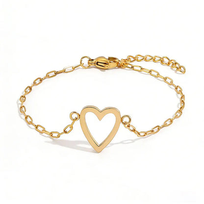 Adjustable Heart-Link Matching Bracelet Set for Couples