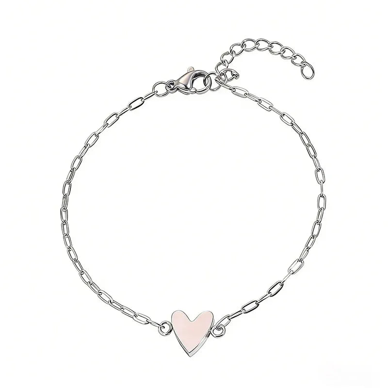 Adjustable Heart-Link Matching Bracelet Set for Couples