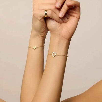 Adjustable Heart-Link Matching Bracelet Set for Couples
