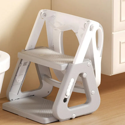 Adjustable Height Toddler Toilet Trainer Seat with Step Stool