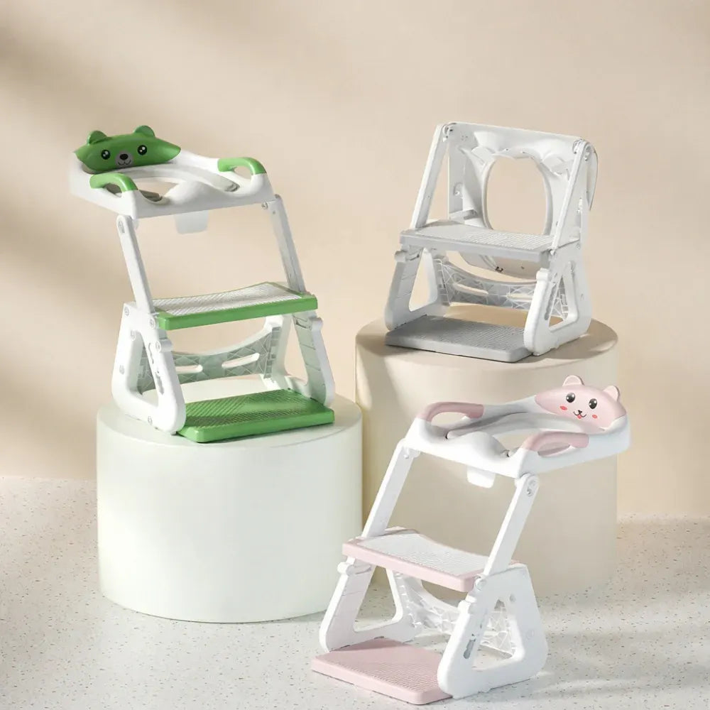 Adjustable Height Toddler Toilet Trainer Seat with Step Stool