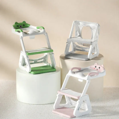Adjustable Height Toddler Toilet Trainer Seat with Step Stool