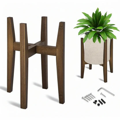 Adjustable Indoor Plant Stand with Marble-Top Flower Display Holder