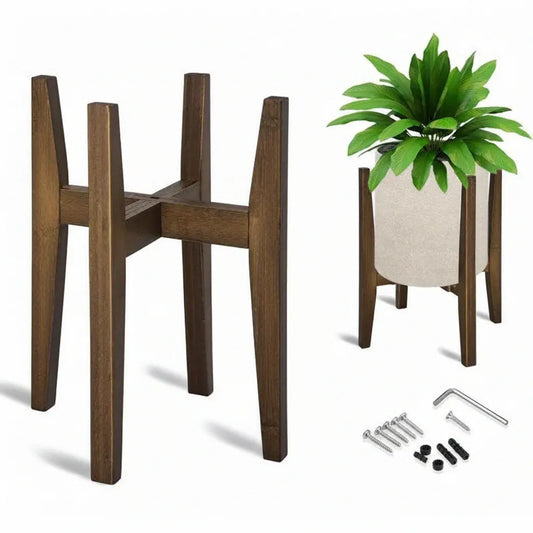 Adjustable Indoor Plant Stand with Marble-Top Flower Display Holder