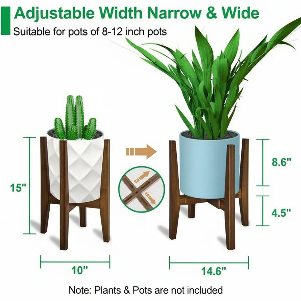 Adjustable Indoor Plant Stand with Marble-Top Flower Display Holder