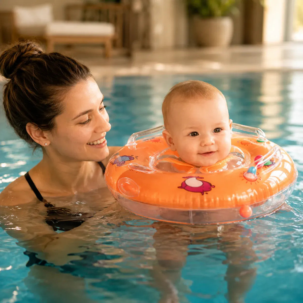 Adjustable Infant Neck Ring Float for Baby Bath Support