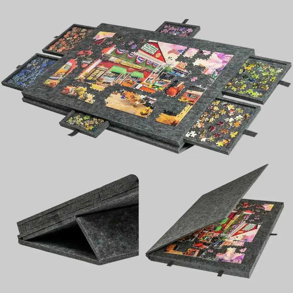 Adjustable Jigsaw Puzzle Storage Case with Drawers