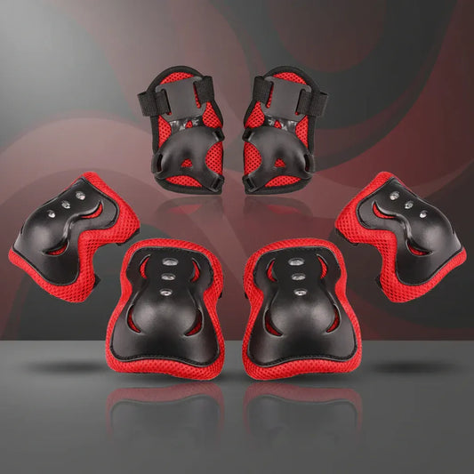 Adjustable Kids Knee Elbow Wrist Guard Set