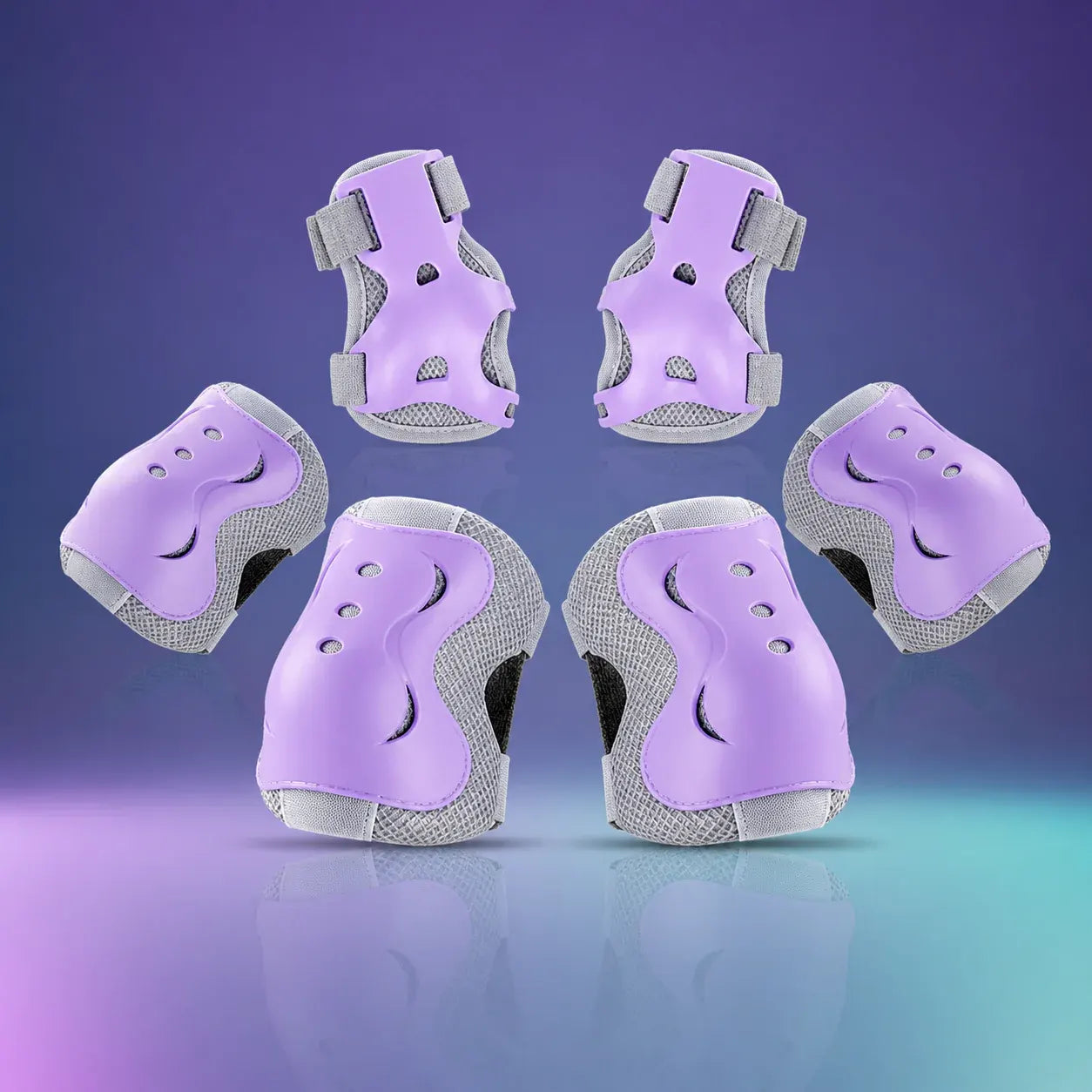 Adjustable Kids Knee Elbow Wrist Guard Set