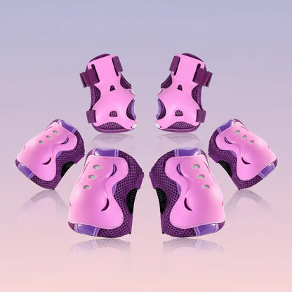 Adjustable Kids Knee Elbow Wrist Guard Set