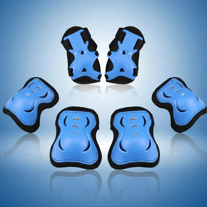 Adjustable Kids Knee Elbow Wrist Guard Set