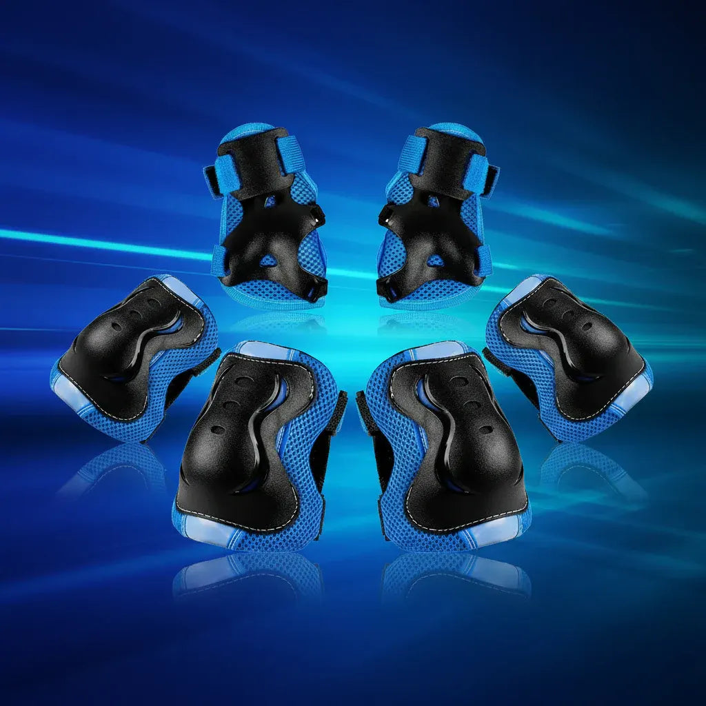 Adjustable Kids Knee Elbow Wrist Guard Set
